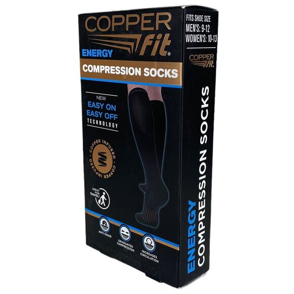 Copper Fit Energy Compression Socks Men's Size 9-12/ Women's 10-13 New In Box - Picture 6 of 7